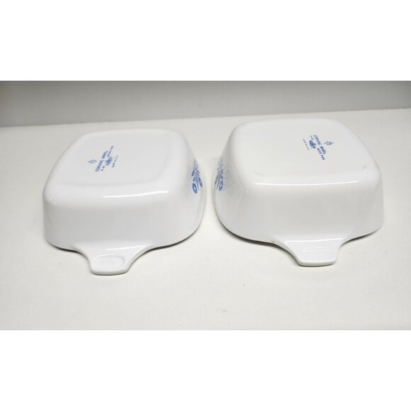 2- CorningWare P-41 Cornflower Blue Petite Pans Blue Stamp Casserole Dishes - Picture 7 of 8
